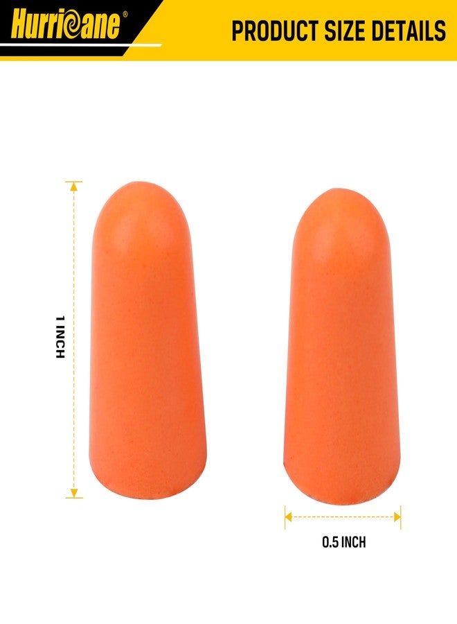 هوريكان سدادات أذن هوريكين، ١٠٠ زوج، معتمدة بمستوى تخفيف الضوضاء ٣٢ ديسيبل، سدادات أذن مريحة من إسفنج البولي يوريثان، بطيئة الإطلاق، لتقليل الضوضاء، الشخير أثناء العمل، والضوضاء العالية في مواقع البناء - Image 2